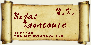 Mijat Kasalović vizit kartica